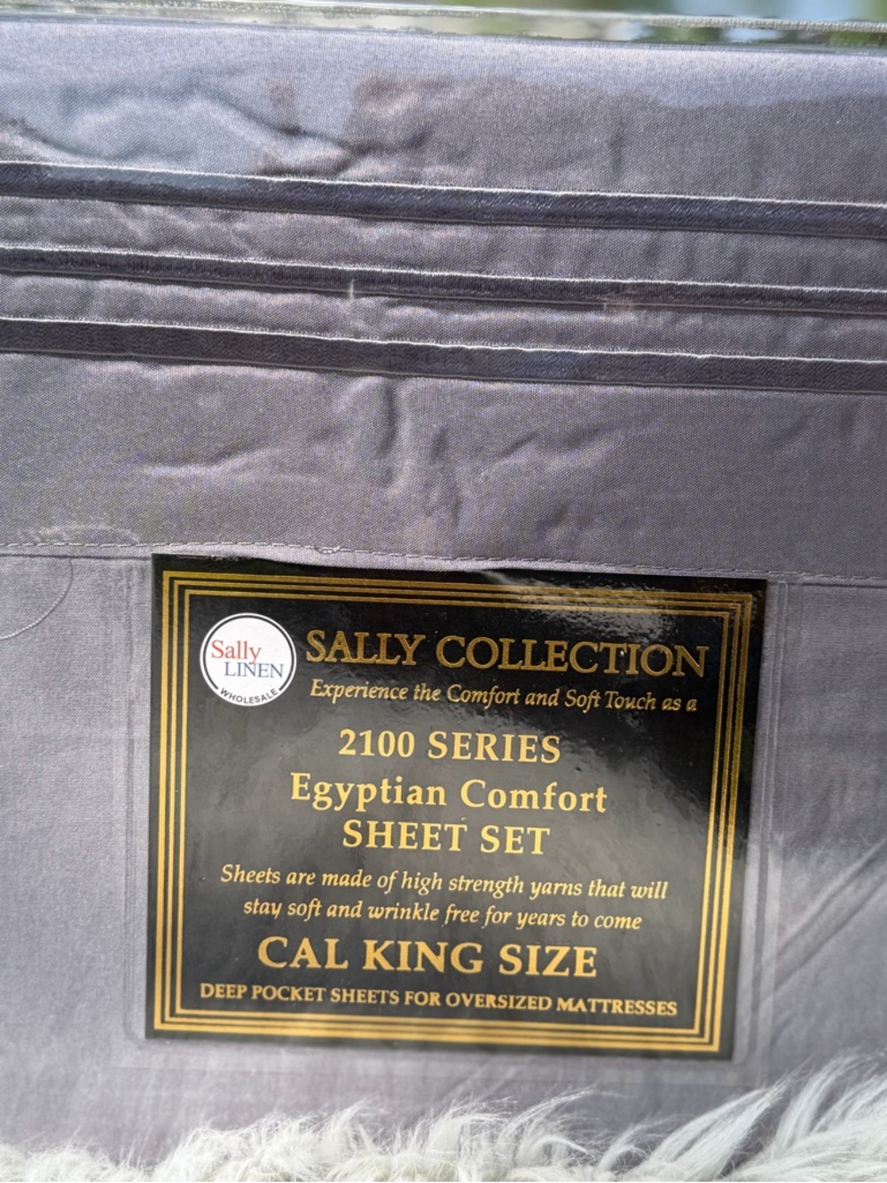 4PCS brand new California King bed sheet set, Gray color Egyptian Comfort